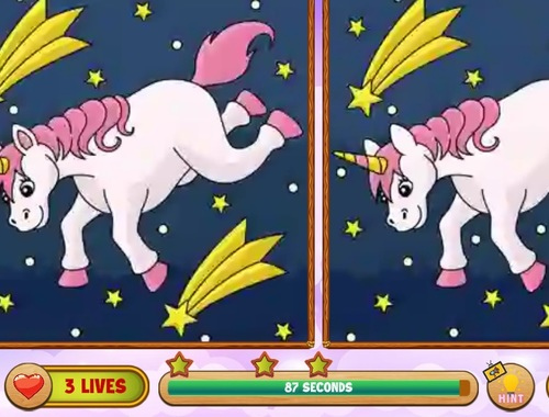 Igra Unicorn Poiščite razlike  spletu
