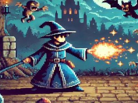 Igra Čarovnik Pixel  spletu