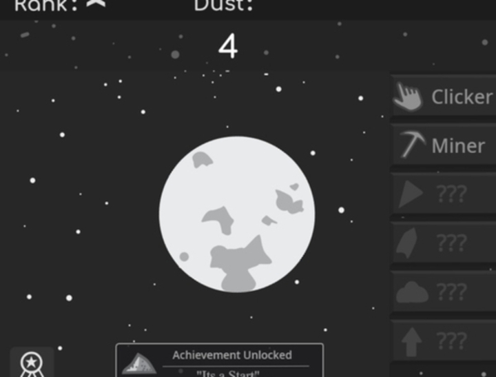 Igra Planet Clicker Collector prah  spletu