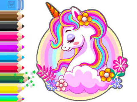 Igra Knjiga za barvanje: Unicorn Garden  spletu