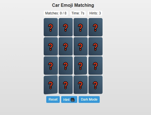 Igra Avto emoji ujemanje  spletu