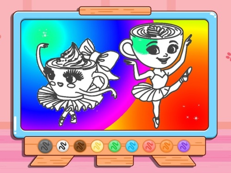 Igra Barvanje knjig: balerina kapuchino spletu