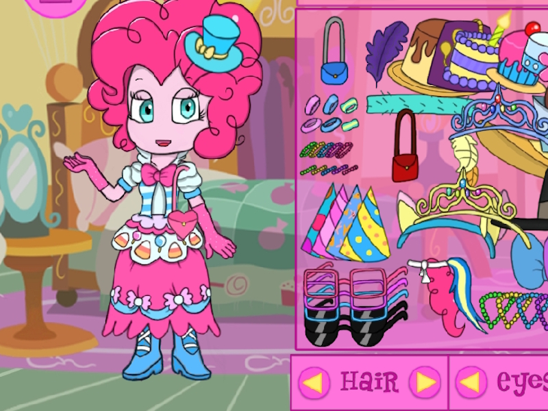 Igra Moja mala ponijska dekleta iz Equestria: Pinky obleke spletu