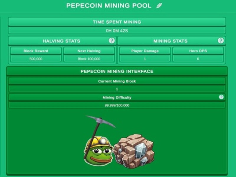 Igra Pepecin Miner Simulator spletu