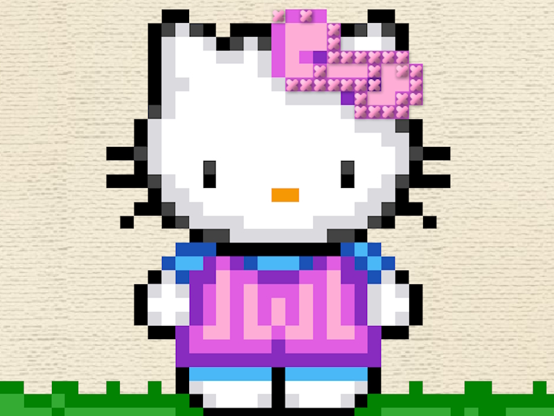 Igra Hallo Kitty: križno vezenje spletu